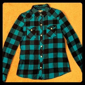 Delia's blue and black flannel